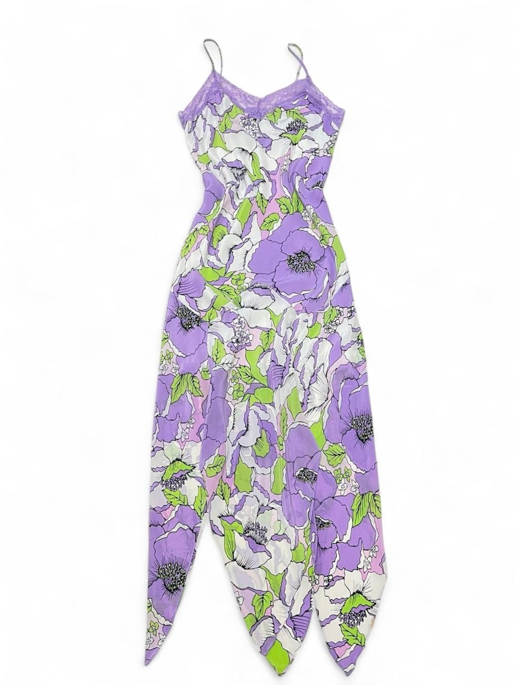 Willi Smith Lavender and Lime Floral Slip Dress - Picture 7 of 8